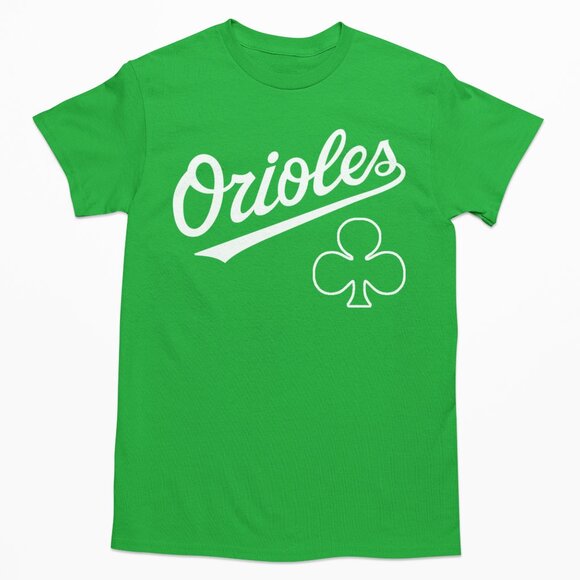 Team Fans Other - NEW Baltimore Orioles Wordmark St Patricks T-Shirt IRISH GREEN
